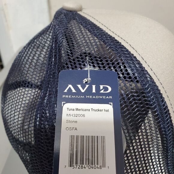 Avid Tuna Mericana Trucker Hat / Cap Adjustable Snapback MH32006 Gray/Navy Blue - Picture 7 of 10